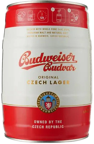 Пиво Budweiser Budvar Original, світле, 5%, 5 л