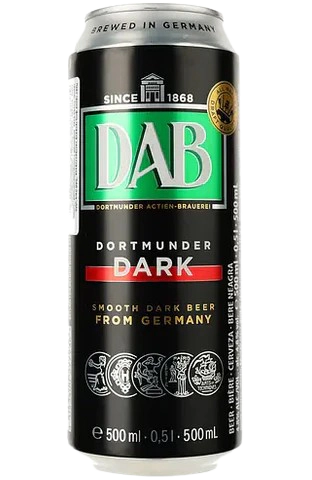 Пиво DAB Dark, темне, 4,8%, з/б, 0,5 л