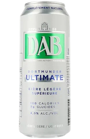 Пиво DAB ultimate Light, светлое, 4%, ж/б, 0,5 л