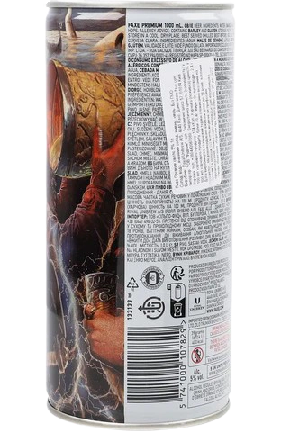 Пиво Faxe Premium, светлое, 5%, ж/б, 1 л
