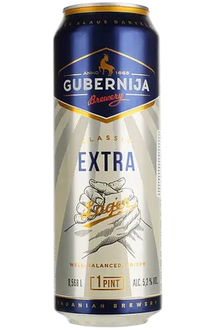 Пиво Gubernija Extra Lager, светлое, 5,2%, ж/б, 0,568 л
