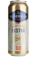 Пиво безалкогольне Gubernija Extra Lager, світле, з/б, 0,5 л