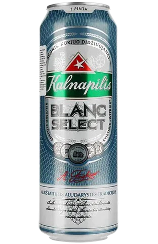 Пиво Kalnapilis Blanc Select, светлое, нефильтрованное 4,7%, ж/б, 0,568 л