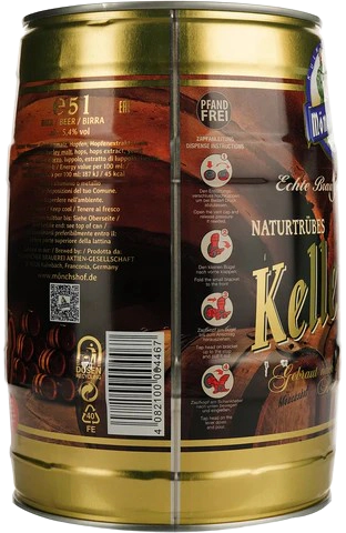 Пиво Monchshof Kellerbier светлое нефильтрованное, 5,4%, 5 л.