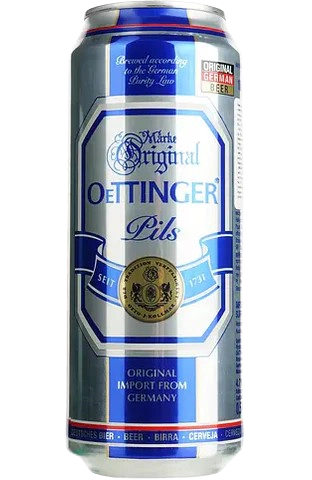 Пиво Oettinger Pils, світле, 4,7%, з/б, 0,5 л