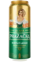 Пиво Prazacka Zlata світле 4,9%, з/б, 0,5 л