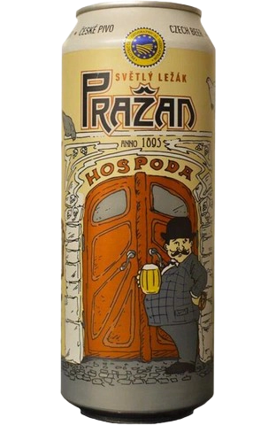 Пиво Prazan, світле, 4,8%, 0,5 л, з/б