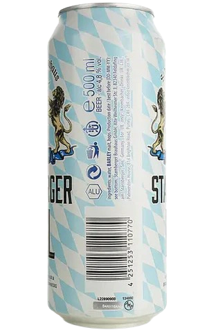 Пиво Starnberger Hell, светлое, 4,8%, ж/б, 0,5 л