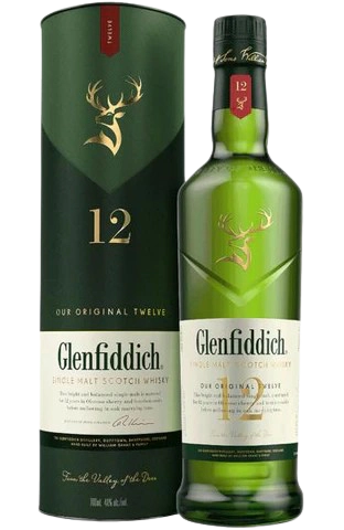 Виски Glenfiddich Single Malt Scotch, 12 лет, 40%, 1,0л